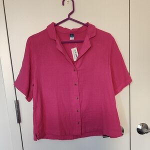 Old Navy Fuchsia Button-Down Shirt